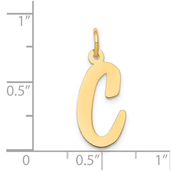 14k Yellow Gold Madison Collection LG Classic Script Initial C Pendant - Picture 4 of 5